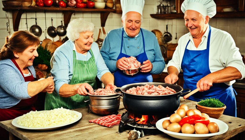 Geschichte von Kümmel mit Fleisch russisch